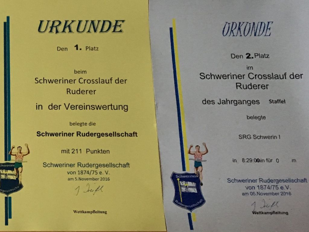 SRG Herbstlauf Urkunden